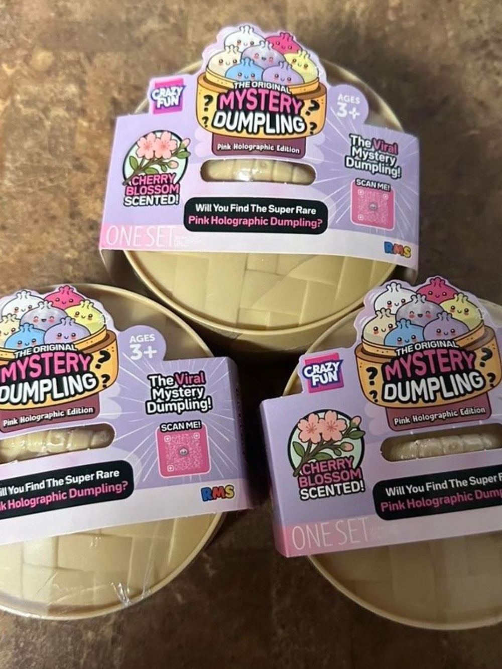 Mystery Dumpling Pink Holographic Edition Cherry Blossom Scented - bundle of 3